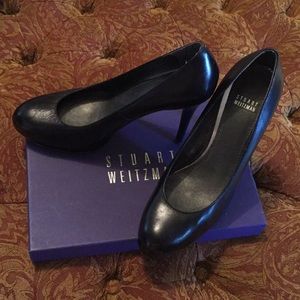 Stuart Weitzman Loire Black Leather 10 M